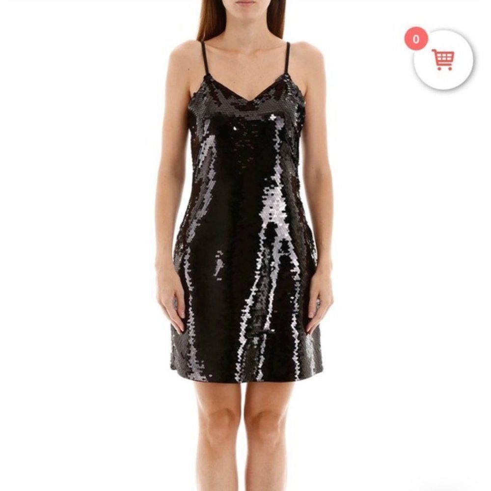 Michael Kors Sequins Mini Dress Black Nwt